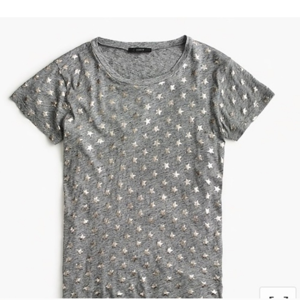 J crew metallic star print tshirt